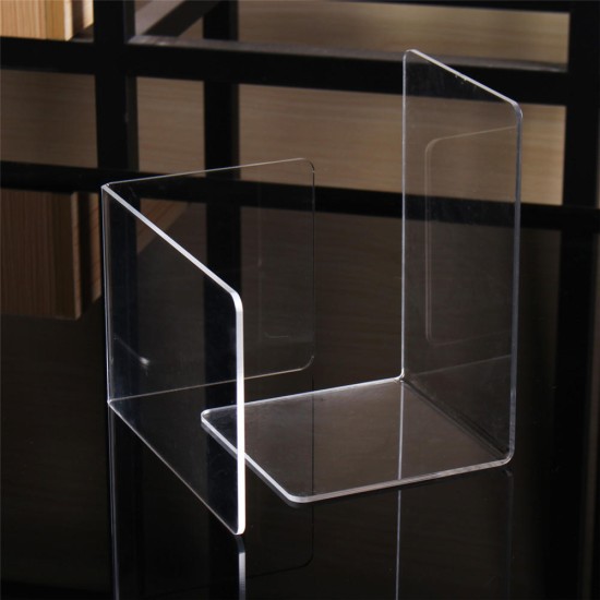 2pcs 160x150x220x4mm Clear Acrylic Bookends L-shaped Bookends Organiser Stand For Office School