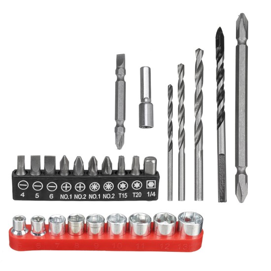3 In 1 Electric Drill Kit 26Pcs For Hammer Drill Screwdriver Bits With Adapters Hole Drill
