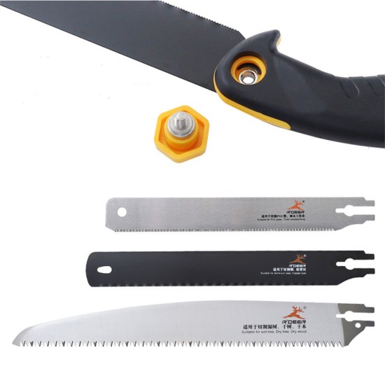 3 In 1 Woodworking Hand Saw Multifunctional Quick Disassembly Dense Tooth Saw Household Garden Logging Saw