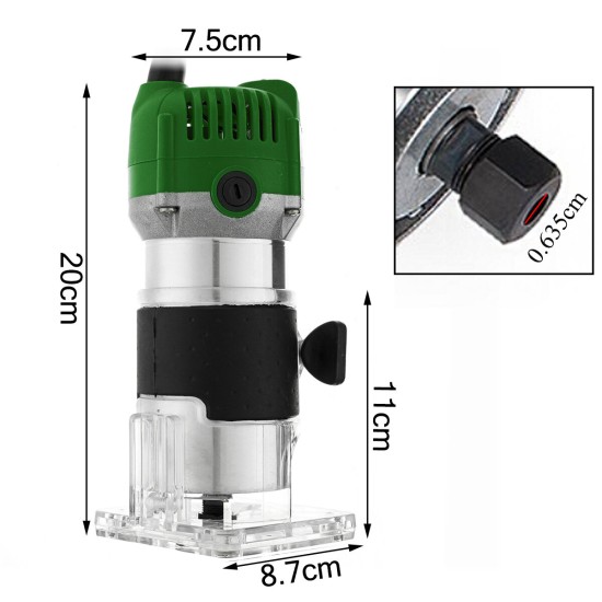 30000RPM 600W Electric Hand Trimmer Wood Laminate Palm Router Joiners Tool Wood Trimming Machine
