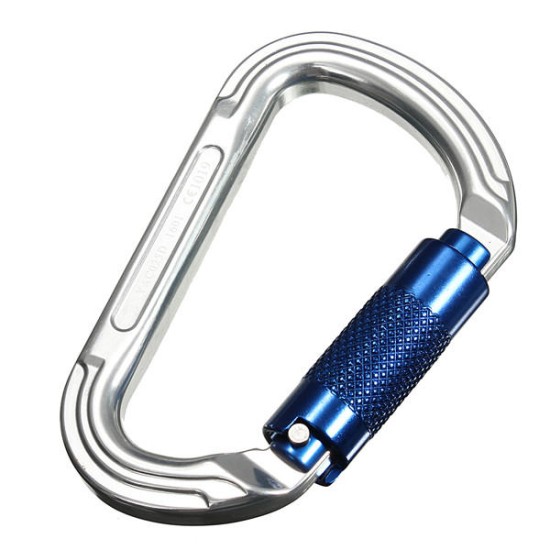 30KN Aluminum Alloy D Shape Carabiner Buckle Climbing Safety Device Tool