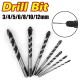 3/4/5/6/8/10/12mm Triangle Twist Drill Bit Concrete Glass Ceramic Tile Marble Drill Bit