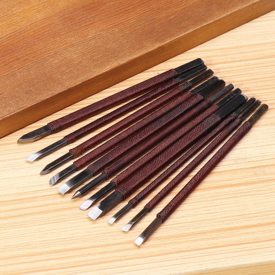 3/5/7/10/11pcs Hand Carving Cutter Wood Seal Carving Stone Lettering Tools Kit Woodworking