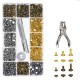 360Pcs Leather Rivets Double Cap Rivets Metal Fixing Tool With Punch Pliers Kit Craft Snap Fastener Press Button Repair Tool