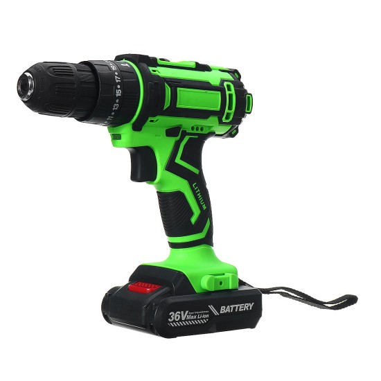 36V Electric Hand Drill Driver 25+3 Torque Setting Power Drilling DIY Work W/ 1 Or 2 Li-ion battery