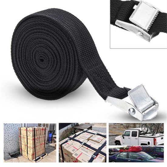 3M Buckled Straps Tie Down Lashing Cam Buckle Roof Rack Black Towing Rope