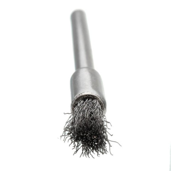 3mmx5mm Electrical Wire Brush Stainless Steel Head Removal Dust Burr Derusting Brush