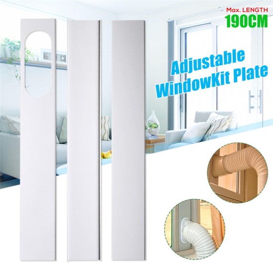 3pcs 1.9m Adjustable Window Kit Plate Accessories Air Conditioner Wind Shield For Portable Air Conditioner