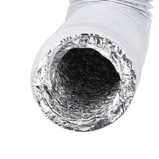 4 Inch Diameter PVC Aluminum Foil Double-layer Smoke Tube 4.92-26.25ft Flexible Exhaust Hole Telescopic Hose