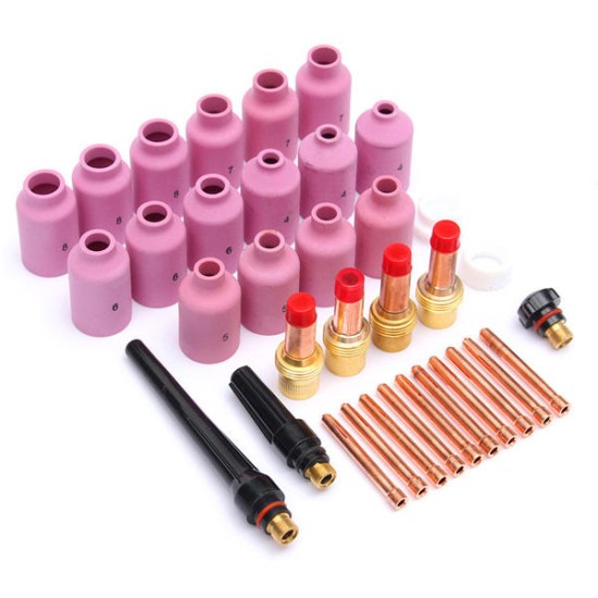 46 pcs TIG Welding Torch Gas Lens Kit WP-17 WP-18 WP-26 WL20 Lanthanate Tungsten