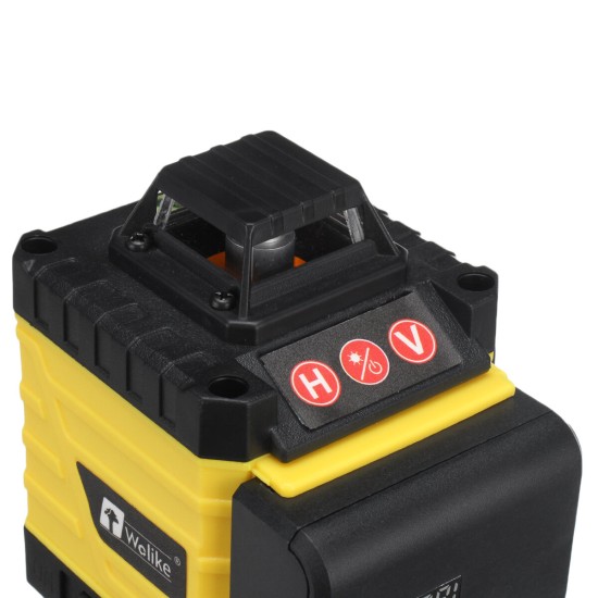 4D 16 Lines Green Light Laser Levels 360° Self Leveling Cross Horizontal Measure with 2 Batteries