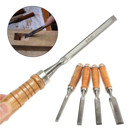 4Pcs 8/12/16/20mm Woodwork Carving Chisels Tool Set For Woodworking Carpenter