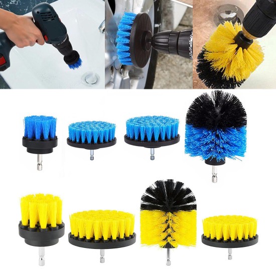 4pcs Drill Scrubber Brush Cleaning Brush Power Tool Electric Bristle Bathtub Tile Grout Cleaner