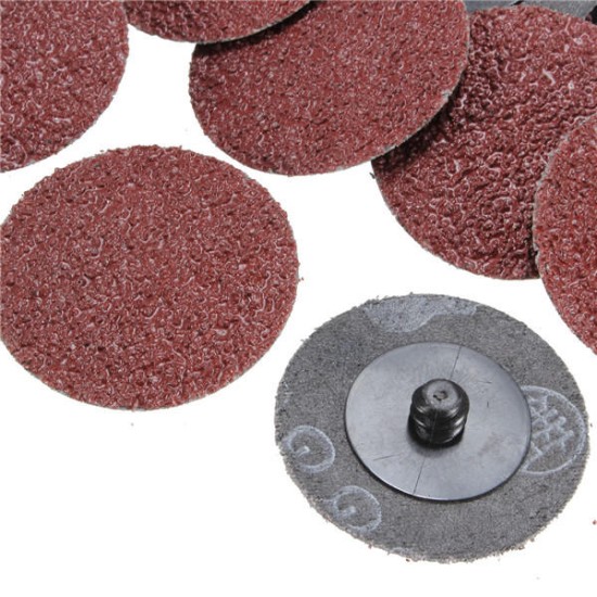 50pcs 36 Grit 2 Inch 50mm Roll Lock Sanding Discs Abrasive Tool for Dremel