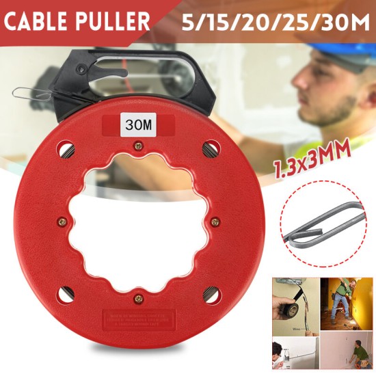 5/15/20/25/30M Electrician Fish Tape Cable Wire Access Puller Conduit Threader