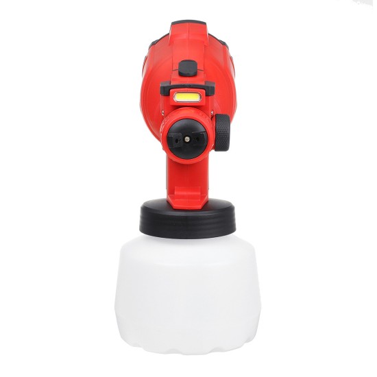 550W Cordless Electric Spray Guns 800ML Lighting Paint Sprayer Wood Wall Fences Painting Tool W/ Battery