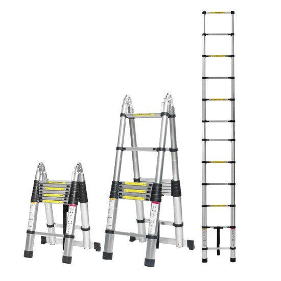 5M Alloy Aluminium Retractable Multifunctional Telescopic Single Straight Extension Extendable Ladder