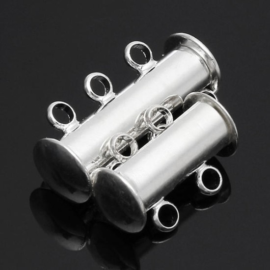 5pcs Magnetic Clasp Buckle Hooks With 2/3 Loops Metal Magnetic Buckle DIY Connectors