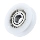 5x24x7mm U Notch Nylon Round Pulley Wheel Roller For 3.8mm Rope Ball Bearing