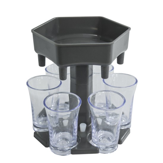6 Shot Glass Dispenser Holder Liquid Dispenser Drinking Games Party Beverage Separator Tools