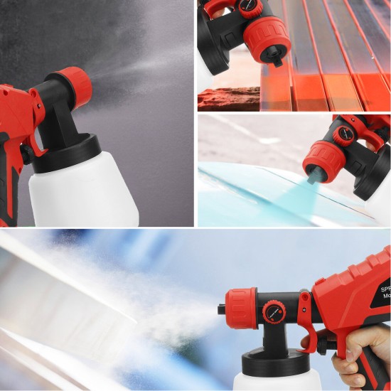 600W 18V 1000ML Electric Paint Spray Guns Household Paint Sprayer Machine W/ 1/2pcs Battery