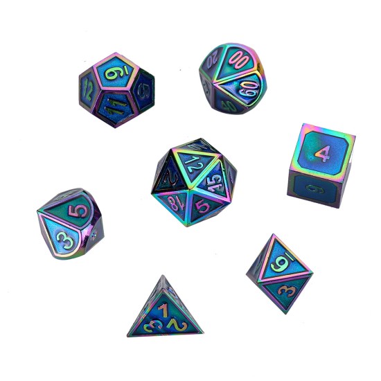 7 Pcs Alloy Polyhedral Dices Set Role Playing Game Accessory For Dungeons Dragons