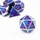 7Pcs Mixed Color Polyhedral Dice Metal RPG Dices Set with Velvet Bag Dungeons and Dragon Black Table Games kirsite Math Teaching