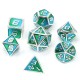 7Pcs Mixed Color Polyhedral Dice Metal RPG Dices Set with Velvet Bag Dungeons and Dragon Black Table Games kirsite Math Teaching