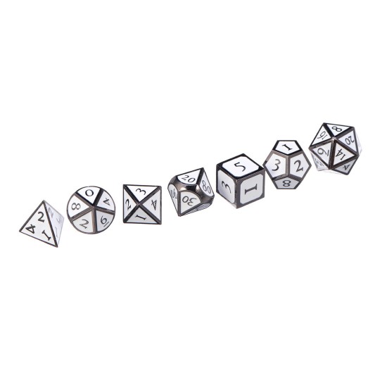 7Pcs kirsite Enamel Dices Set Polyhedral Solid Metal Dice Role Playing Game Dice Gadget RPG