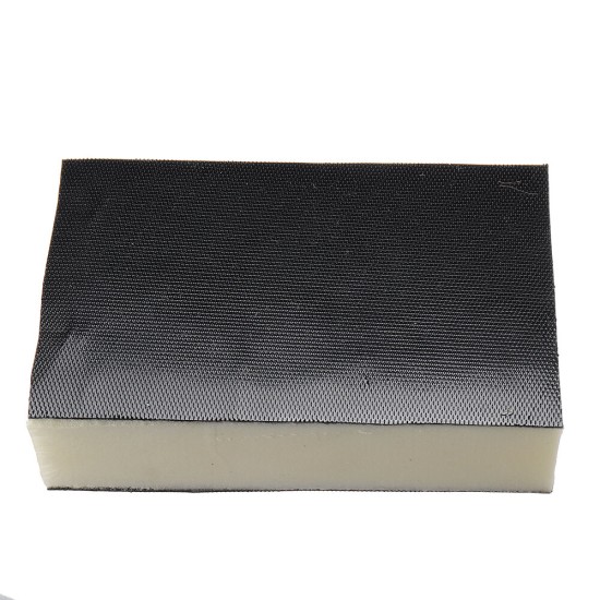 7pcs 154X100mm Flocking Yellow Sandpaper with Sponge Block