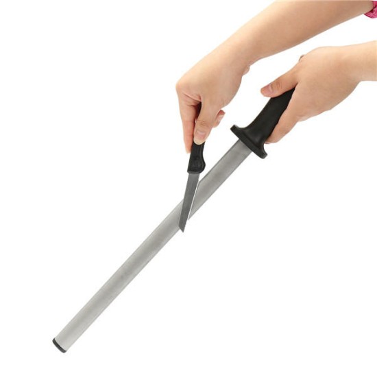 8 Inch 600 Grit Diamond Sharpener Steel Rod Knife Sharpening Tool