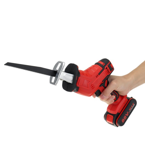 88VF Cordless Electric Reciprocating Saw Outdoor Portable Woodworking Tool One Hand Saw W/ 1/2 Battery