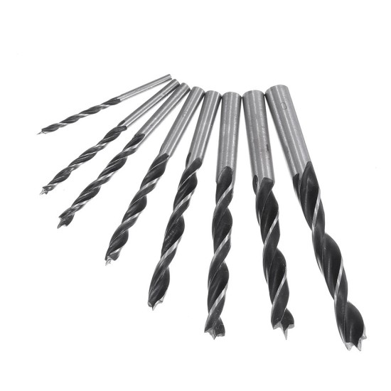 8pcs 3-10mm Carbon Steel Working Auger Drill Woodworking Tool Twist Drill Bit Set