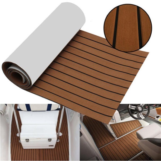 90x200cm/90x230cm EVA Foam 6mm Brown Flooring Faux Teak Boat Decking Sheet Pad