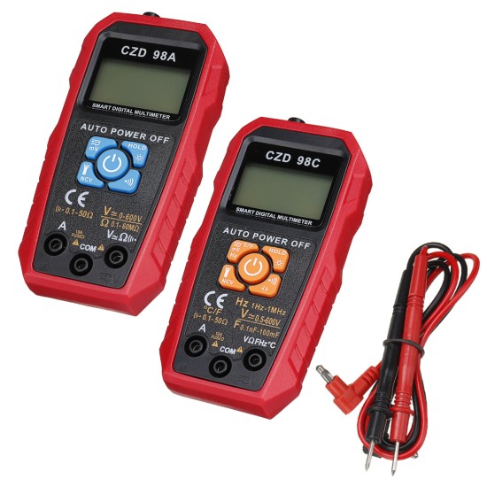 98A/C True RMS Electric Digital LCD Current AC DC Voltage Multimeter Capacitance Meter