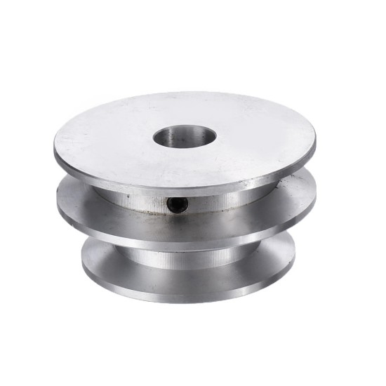 Aluminum Alloy Double Groove 60&50MM Pulley Wheel 8-20MM Fixed Bore Pulley for Motor Shaft 10MM Belt