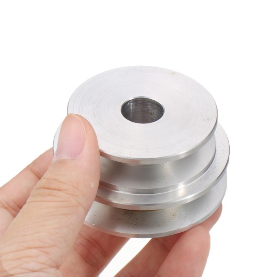 Aluminum Alloy Double Groove 60&50MM Pulley Wheel 8-20MM Fixed Bore Pulley for Motor Shaft 10MM Belt