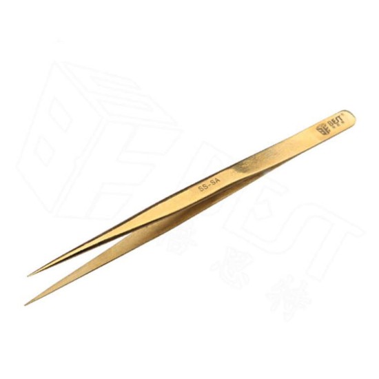 BEST BST-SS-SA Gold Plated Tip Tweezer Precision Tweezers Laid Special Hard Wear-resistant