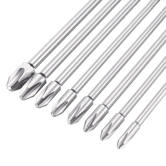 10Pcs 100mm Length Impact Phillips Screwdriver Bit High Torque Cross Screwdriver Bit S2 Strong Magnetic Screwdriver Bit