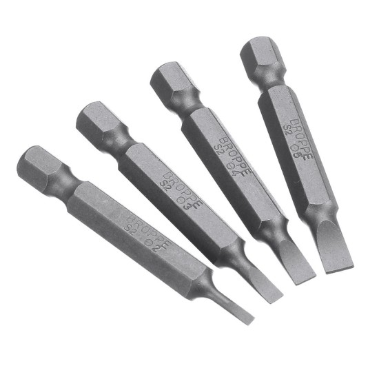 10Pcs Magnetic Slotted Screwdriver Bits SL2/SL3/SL4/SL5/SL6 1/4 Inch Hex Shank Screwdriver Set