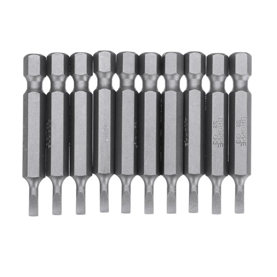 10Pcs Magnetic Slotted Screwdriver Bits SL2/SL3/SL4/SL5/SL6 1/4 Inch Hex Shank Screwdriver Set