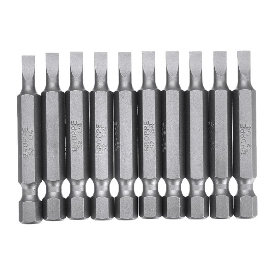 10Pcs Magnetic Slotted Screwdriver Bits SL2/SL3/SL4/SL5/SL6 1/4 Inch Hex Shank Screwdriver Set