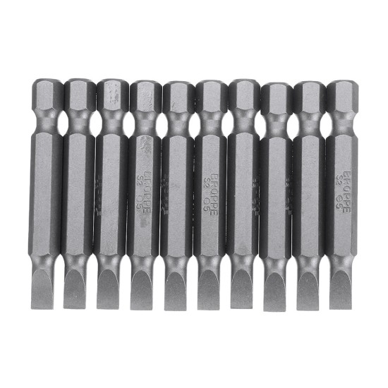 10Pcs Magnetic Slotted Screwdriver Bits SL2/SL3/SL4/SL5/SL6 1/4 Inch Hex Shank Screwdriver Set