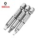 3Pcs 50mm S1-S3 Magnetic Square Head Screwdriver Bits 1/4 Inch Hex Shank