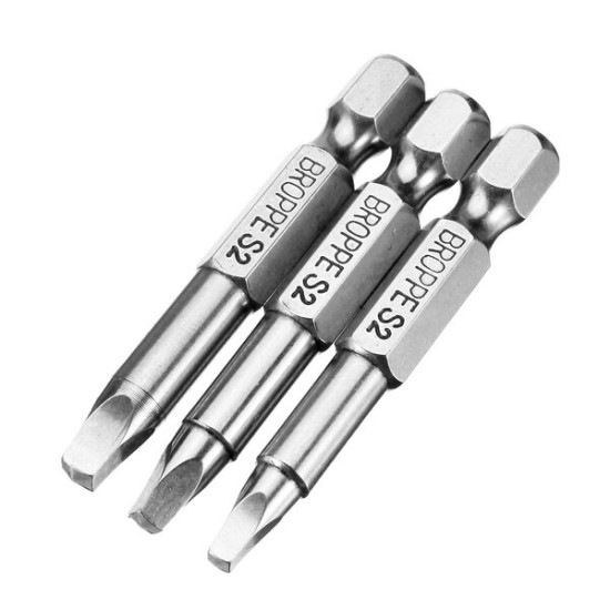 3Pcs 50mm S1-S3 Magnetic Square Head Screwdriver Bits 1/4 Inch Hex Shank