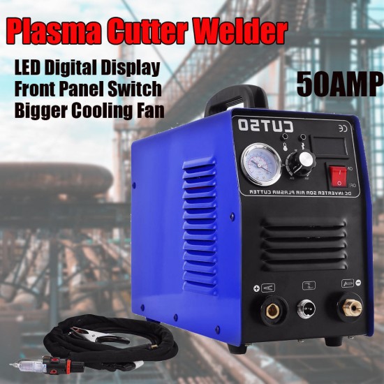 CT50 110V 50A Plasma Cutter Plasma Cutting Machine with PT31 Cutting Torch Welding Accessories