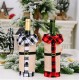 Christmas Sweater Wine Bottle Clothes Collar & Button Coat Design Decorative Bottle Sleeve Sweater For Christmas Gifts Xmas Party Decorations