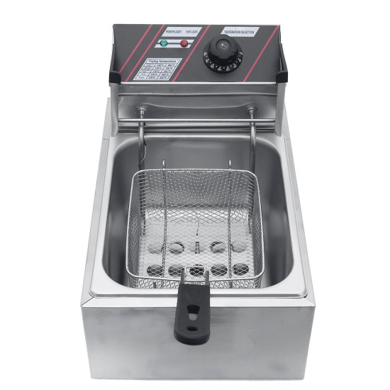 Commercial Oil Cylinder Electric Deep Fryer French Fries Frying Machine Grill US Plug