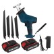 Cordless Reciprocating Saw With 4 Blades & Battery Rechargeable Electric Saw for Sawing Branches Metal PVC Wood