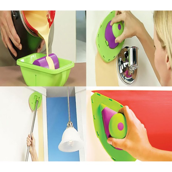 DIY Home Painting Pad Kit Roller Brush Tray Paint Rollers Kit Painting Roller Tray Brush